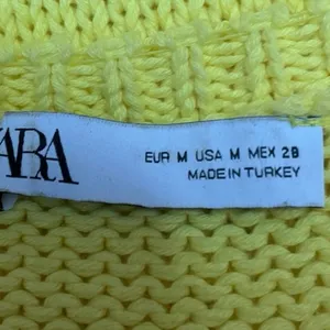 Zara Women's Yellow Sleeveless Knit Crew Neck Tank Sweater Mini Dress Size M thumbnail 7