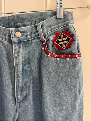Vintage Lew Magram Collection NY Women's Western Jeans Denim Blue Size 4 thumbnail 2