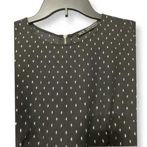 Zara Black Polka Dot Romper 3/4 Sleeve Romper Playsuit Size Small Retro Chic thumbnail 3