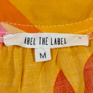 Abel The Label Boho Abstract Tiered Trapeze Maxi Dress Orange Pink, Size M thumbnail 8
