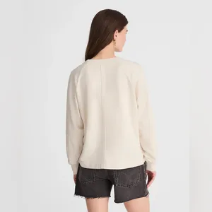 Madewell Cotton Terry‎ V-Neck Sweatshirt Vintage Ivory White NWT Size XXS thumbnail 2