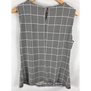 Calvin Klein Pleated Plaid Sleeveless Top Size Large thumbnail 6