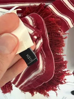 kate spade Burgundy & White Striped Long-Sleeve Top with Fringe thumbnail 6