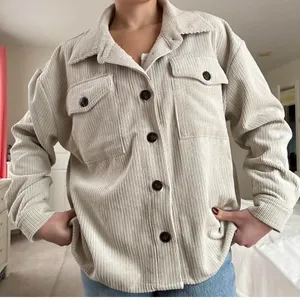 Ci Sono Light Beige Corduroy Button-Front Jacket thumbnail 1