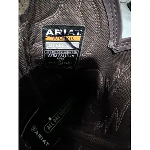 Ariat Groundbreaker Work Boots Men’s 8.5D Brown Steel Toe Pull-On Leather ASTM thumbnail 10