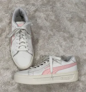 Puma Smash Platform V3 Retro Women's White and Light‎ Pink Sneakers Size 7.5 thumbnail 1