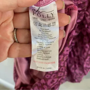 Oh Polly Purple Leopard Print Mesh Ruched Bodycon‎ Dress Size 2 thumbnail 7