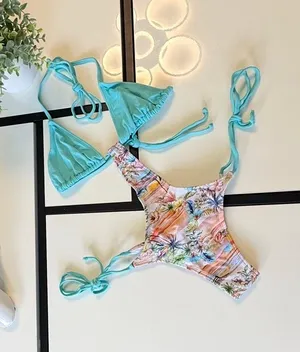 Blue Body Brazil Tropical Floral One-Piece Monokini - Size S thumbnail 1
