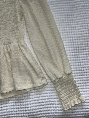 Boutique Cream Peplum Top thumbnail 2