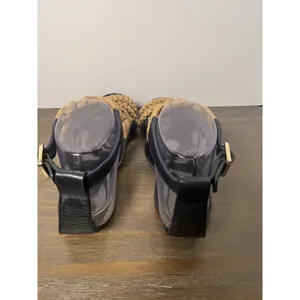 Tory Burch Women's Size 8 Macrame Woven Strappy Flat Sandals Black Tan thumbnail 9