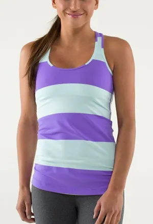 Lululemon Cool Racerback Bold Stripe Power Purple Tank Top Women’s 2 thumbnail 1