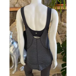 Lululemon Run For Your Life Gray Black Built In Bra Tank Top Women’s Size 6 thumbnail 5
