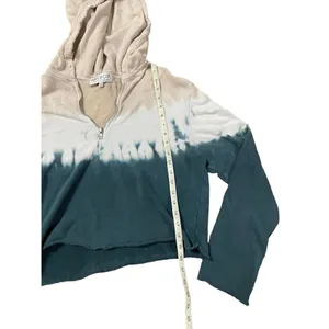 Wildfox tan, white, teal cropped hoodie M‎ thumbnail 4