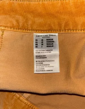 American Eagle Mustard Corduroy Skirt thumbnail 7