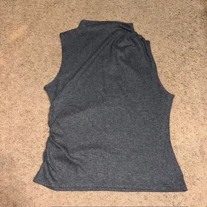 Veronica Beard Mylie Sleeveless Ruched Wool Blend Top Heather Gray Large thumbnail 7
