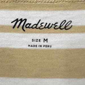 Madewell Allday Stripe Crewneck T-Shirt Autumn Gold Women's Size Medium thumbnail 8