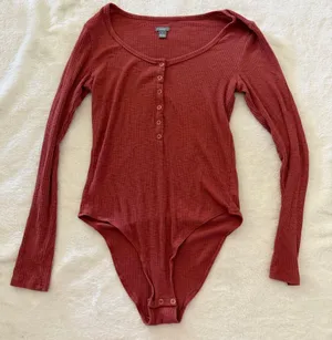Aerie Long Sleeve Button-Up Bodysuit thumbnail 1