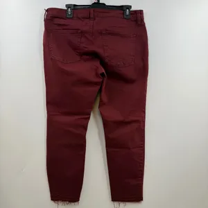 a.n.a Skinny Ankle Jeans 16 Burgundy Mid Rise Raw Hem Stretch NWT thumbnail 4