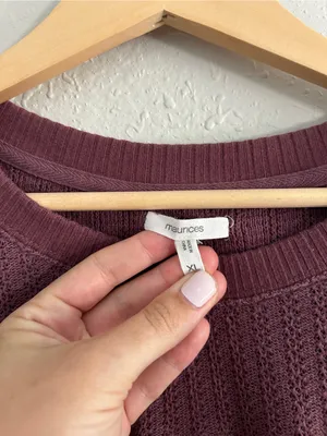 Maurices Dusty Mauve Textured Crewneck Sweater Fall Comfy Casual XL thumbnail 3