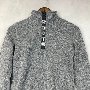 Roots Womens‎ Quarter Zip Fleece Pullover Size XS Heathered Gorp Outdoor Hiking thumbnail 2