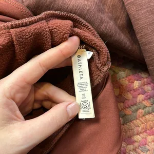 ATHLETA MARLED BURNT ORANGE FLEECE LINED QUARTER ZIP  PULLOVER thumbnail 5