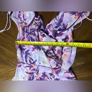 Lulus Sammi Lavender Floral Print Ruffled Surplice Maxi Dress Romantic NWT XS thumbnail 9