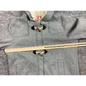 OP XL Hooded Sweatshirt Jacket Faux Fur Gray Full Zip Hooks Womens Long Sleeve‎ thumbnail 8