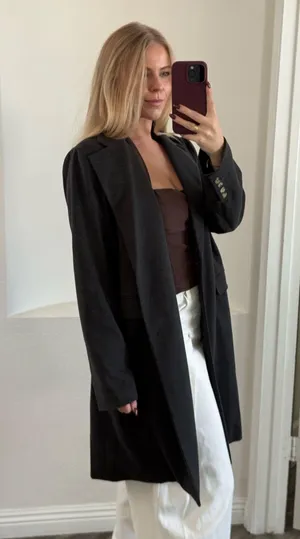 Lulus dark grey coat thumbnail 3