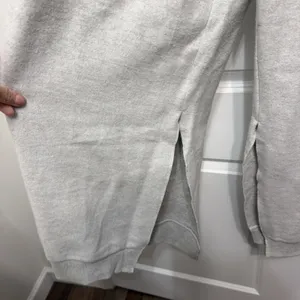 Boys Lie Women's Gray Wide-Leg Fleece Sweatpants Logo Split Hem Elastic Waist thumbnail 3