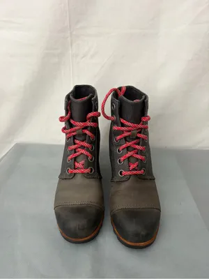 Sorel Gray Canvas Leather Wedge Ankle Boots Women’s Size 9 Excellent(B227) thumbnail 10
