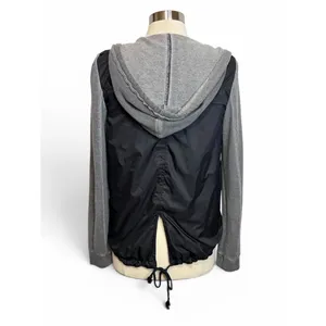 FREE PEOPLE Mixed Media‎ Full Zip Windbreaker Sweatshirt Hoodie, Medium thumbnail 8