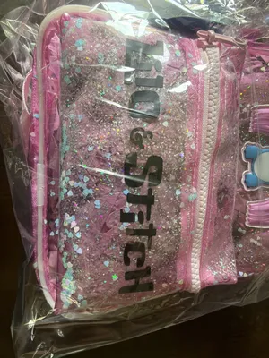 Disney Lilo & Stitch Clear Pink Glitter Backpack New thumbnail 3