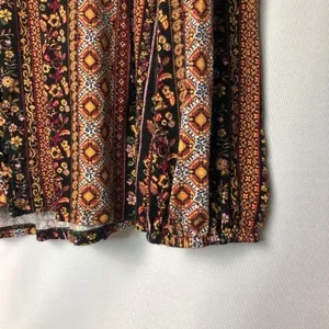 Daytrip Boho Button Down Floral V-Neck Flowy Long‎ Sleeve Top L thumbnail 7