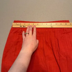Pact Organic Cotton Gauze Crop Top Maxi Skirt Set Red Women Small XS thumbnail 8
