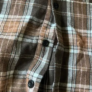 Women's Brown Plaid Button-Down Shirt Dress thumbnail 3