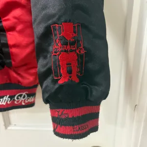 Headgear Classics Death Row Records Jacket Womens S Red Satin Varsity Hip Hop 90 thumbnail 9