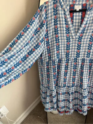 Mud Pie Blue and White Gingham Eliza Yarn Dye Dress thumbnail 6