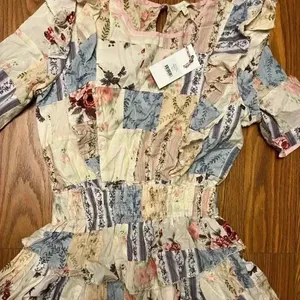 NWT LoveShackFancy Love Shack Fancy Natasha Mini Dress Patchwork S-FIRM PRICE thumbnail 1