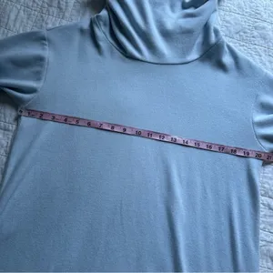 Anthropologie Maeve Cowl Neck Long Sleeve Tunic Style Sweater Light Blue thumbnail 7