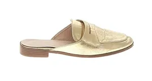 Catherine Malandrino Gold Leather Slip-On Loafer Mule thumbnail 1