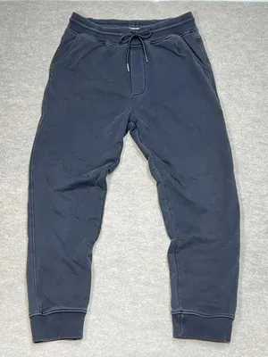 AllSaints Sweatpants‎ Velour Lined Washed Black Joggers XL Ramskull Logo Y2K EUC thumbnail 1
