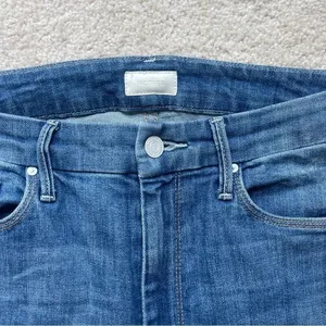 Mother High Waisted Looker Ankle Fray‎ One Smart Cookie Jeans thumbnail 2