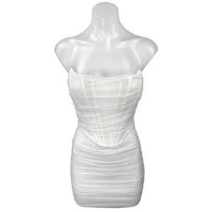 Superdown White Strapless Sleeveless Corset Bustier Bodycon Mini Dress Size XS thumbnail 2