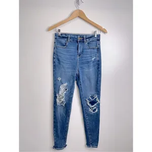 American Eagle Jeans Womens Distressed Blue Pants Stretch Size‎ 4 thumbnail 2