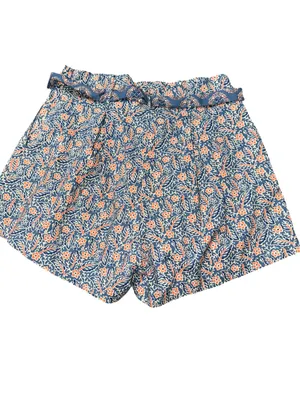 Roller Rabbit NWT Women’s Size S Navy Coral Floral Elastic Waist Belted Shorts thumbnail 2