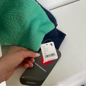 Free People FP Movement Fleece Sherpa Scrunchy Pippa Jacket - Green & Navy - XS thumbnail 7