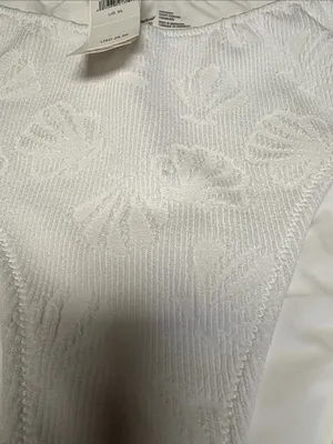 aerie White Textured Shell High-Cut Bikini Bottoms Lined XL thumbnail 2