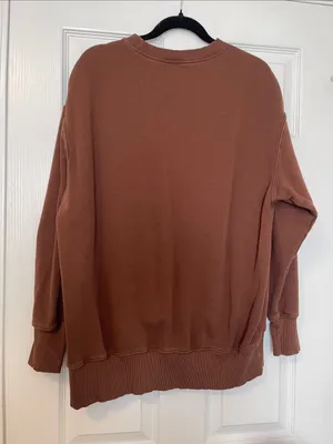 Nike Women's Oversized Crewneck Sweatshirt in Brown thumbnail 2