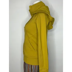 Athleta Triumph Hoodie Mustard Yellow Full Zip Sweatshirt XS TP Thumbholes thumbnail 6