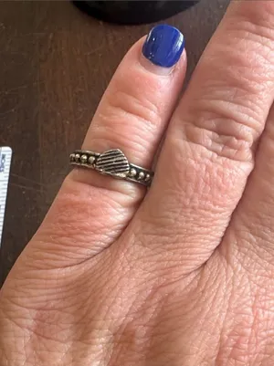 Vintage Silver Heart Band Ring thumbnail 1